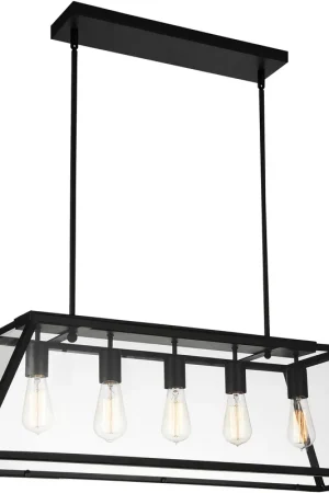 Alyson 5 Light 36 inch Black Island/Pool Table Light Ceiling Light Popular