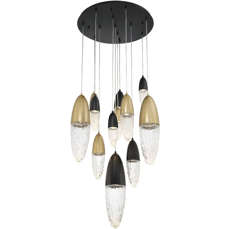 Ecrou 12 Light 29.5 inch Gold and Black Chandelier Ceiling Light Popular