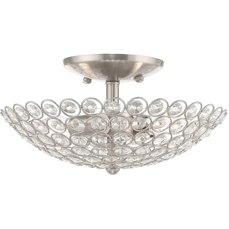 Cassandra 2 Light 11 inch Brushed Nickel Pendant Ceiling Light Top Pick