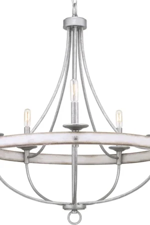 Camps Bay 5 Light 26 inch Galvanized Chandelier Ceiling Light Super Sale