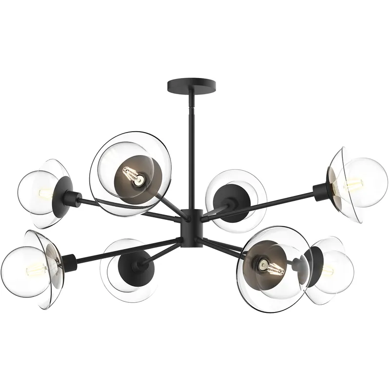 Alora Mood Francesca 8 Light 40 inch Matte Black Chandelier Ceiling Light Deal
