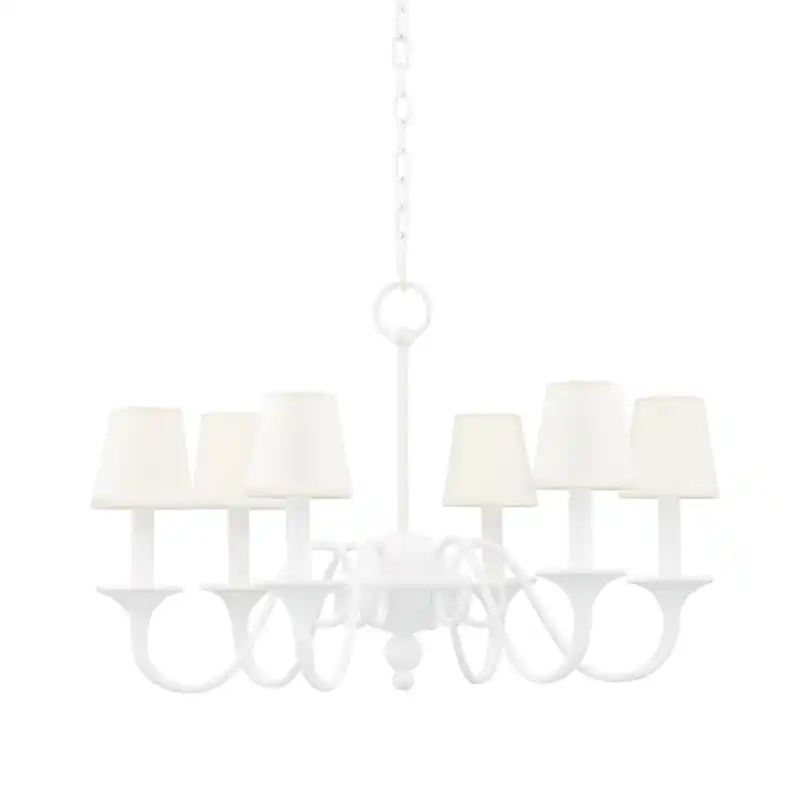 Windsor 6 Light 29.5 inch White Plaster Chandelier Ceiling Light Today Only