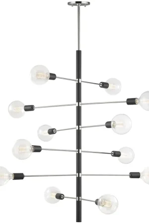 Astrid 12 Light 36 inch Polished Nickel Chandelier Ceiling Light Fresh Stock