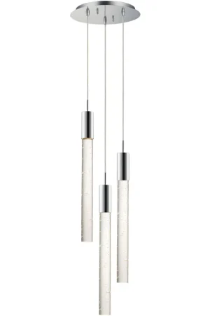 Big Fizz LED 13 inch Polished Chrome Multi-Light Pendant Ceiling Light Modern