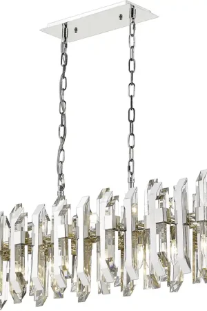 Buy Online Bova 11 Light 42.5 inch Polished Nickel Linear Chandelier Ceiling Light