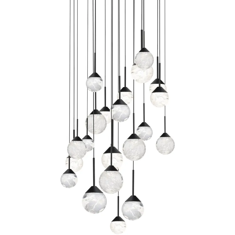 Beyond Quest LED 26 inch Black Multi-Light Pendant Ceiling Light, Round Canopy One Day Deal