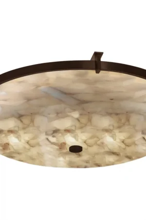 Alabaster Rocks LED 20.75 inch Dark Bronze Flush-Mount Ceiling Light, Round Grab Now