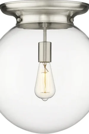 Beacon 1 Light 14 inch Satin Nickel Flush Mount Ceiling Light Buy Today