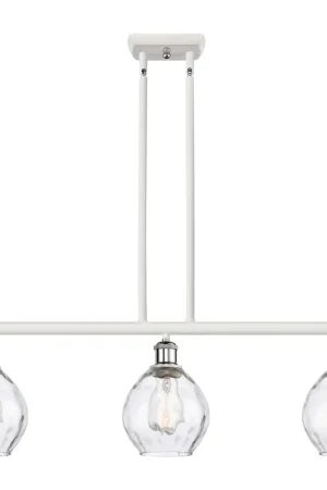 Ballston Small Waverly 3 Light 36 inch White and Polished Chrome Island Light Ceiling Light, Ballston Time-Limited
