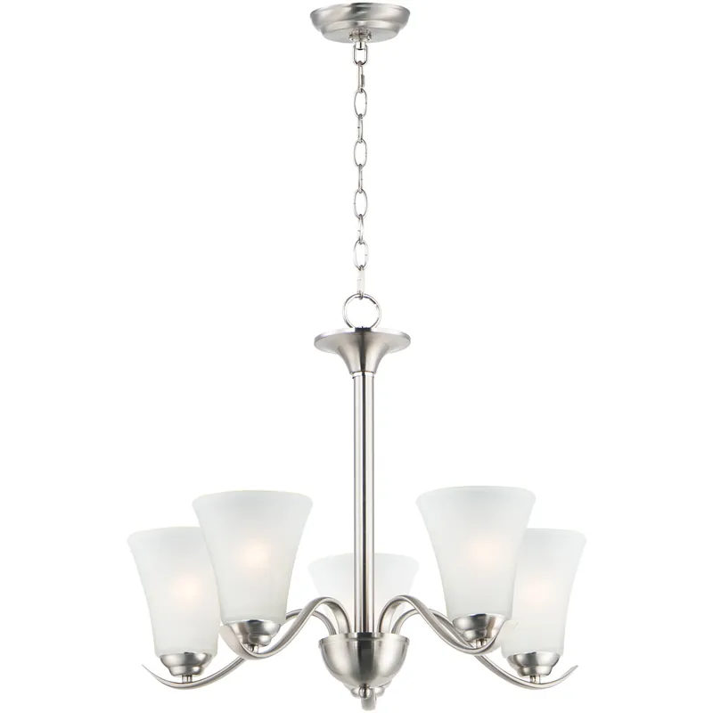 Place Order Vital 5 Light 23 inch Satin Nickel Chandelier Ceiling Light