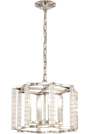 Carson 4 Light 16 inch Polished Nickel Mini Chandelier Ceiling Light Exclusive