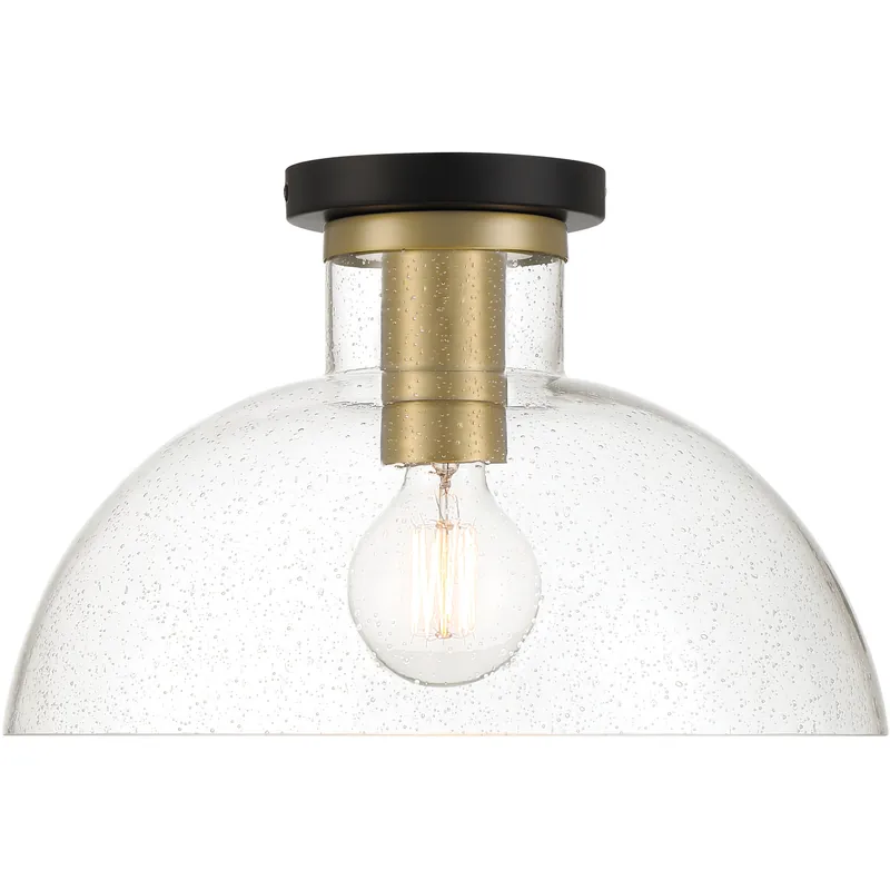 Nova 1 Light 14 inch Matte Black Semi-Flush Mount Ceiling Light New Arrival