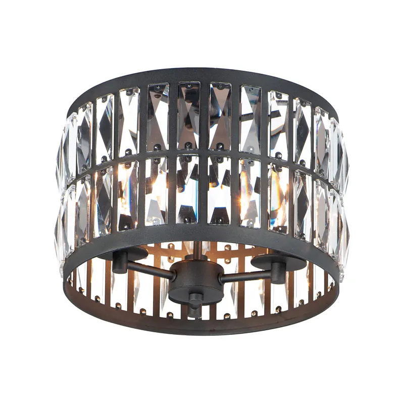 Madeline 3 Light 13 inch Black Flush Mount Ceiling Light Affordable