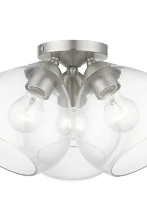 Catania 3 Light 16 inch Brushed Nickel Semi-Flush Ceiling Light Exclusive Offer