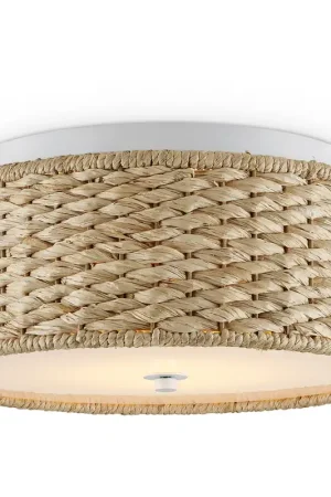 Colchester 1 Light 16 inch Sugar White/Natural Flush Mount Ceiling Light Holiday Sale