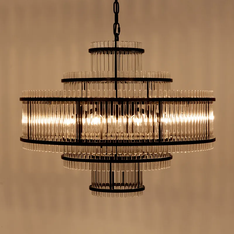 Bulk Order Rowan 8 Light 29 inch Matte Black Chandelier Ceiling Light