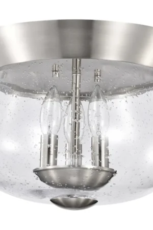 Bulk Order Boliver 3 Light 13.5 inch Brushed Nickel Flush Mount Ceiling Light