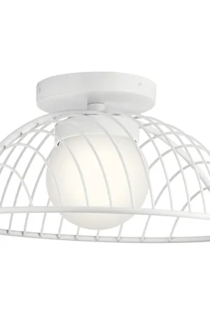 Clevo LED 18 inch White Semi Flush Mount Ceiling Light Markdown
