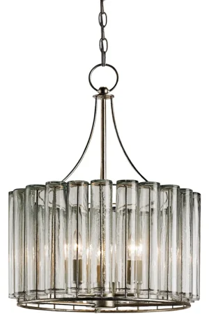 Bevilacqua 3 Light 18 inch Silver Leaf Chandelier Ceiling Light, Small Certified