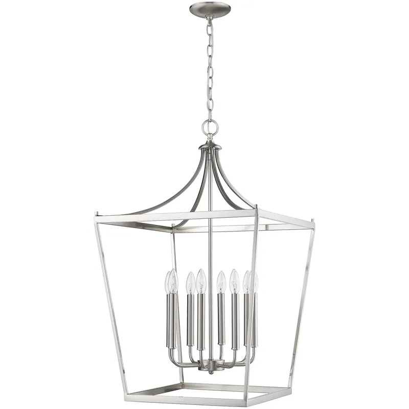 Kennedy 8 Light 20 inch Satin Nickel Chandelier Ceiling Light Free Returns