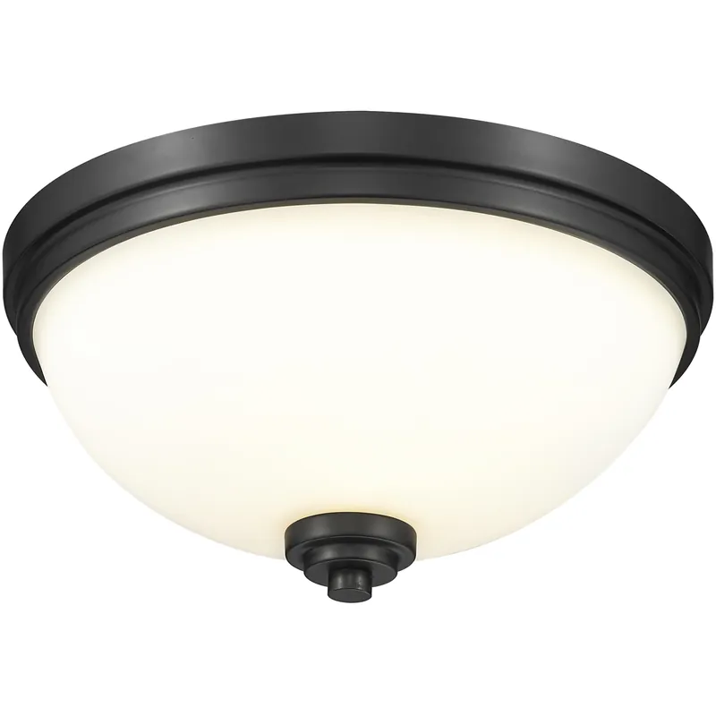 New Arrival Ashton 3 Light 15 inch Matte Black Flush Mount Ceiling Light in 6