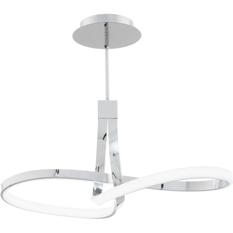 Mobius Linear Pendant Ceiling Light in Chrome, dweLED High Quality
