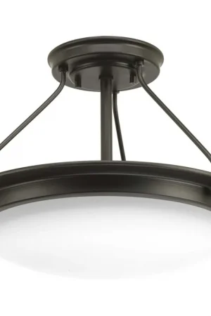 Apogee LED 15 inch Architectural Bronze Semi-Flush Mount Convertible Ceiling Light, Progress LED New Release