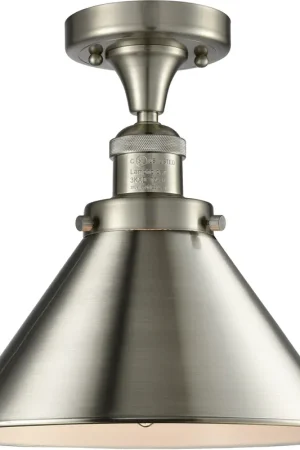 Bargain Franklin Restoration Briarcliff LED 10 inch Brushed Satin Nickel Semi-Flush Mount Ceiling Light, Franklin Restoration