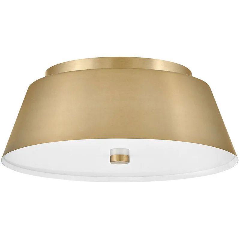 Tess 2 Light 14 inch Lacquered Brass Flush Mount Ceiling Light New Arrival