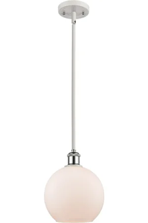 Ballston Athens 1 Light 8 inch White and Polished Chrome Pendant Ceiling Light in Matte White Glass, Ballston Original