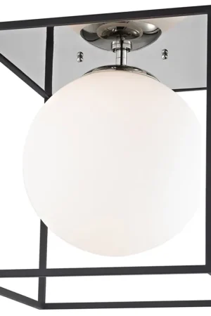 Best Choice Aira 1 Light 14 inch Polished Nickel Flush Mount Ceiling Light