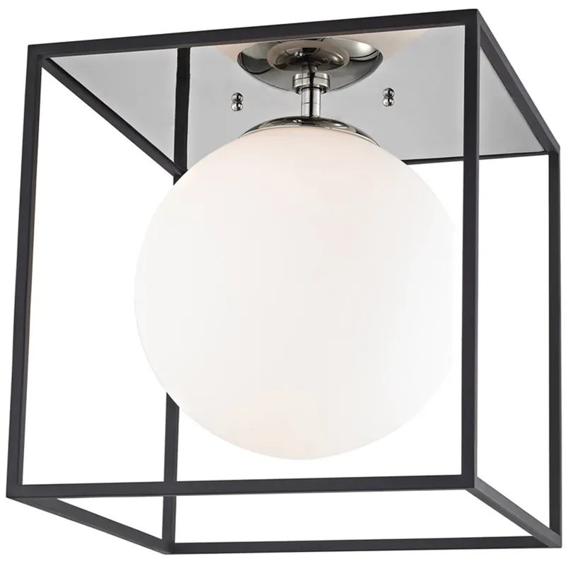 Best Choice Aira 1 Light 14 inch Polished Nickel Flush Mount Ceiling Light
