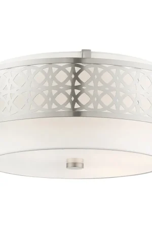 Calinda 4 Light 20 inch Brushed Nickel Semi Flush Ceiling Light Same Day Shipping