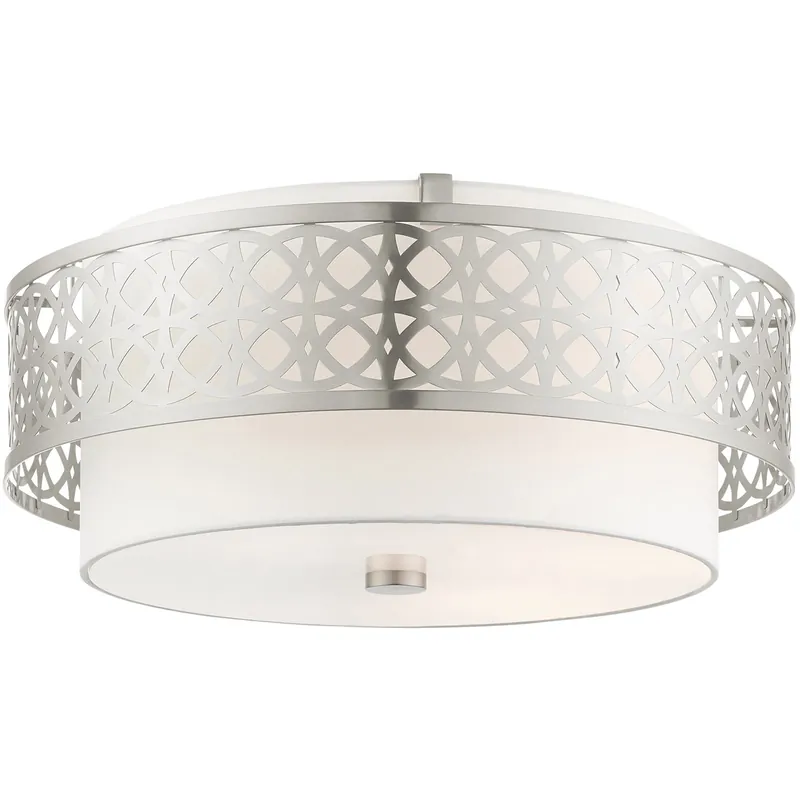Calinda 4 Light 20 inch Brushed Nickel Semi Flush Ceiling Light Same Day Shipping