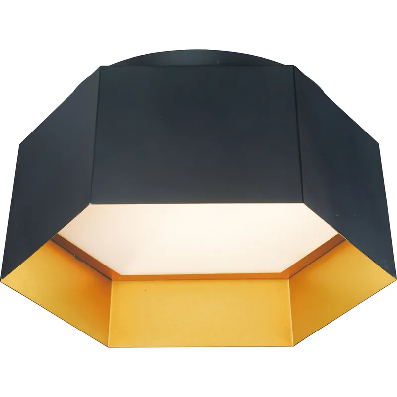 Deal Honeycomb LED 16 inch Black/Gold Flush Mount Ceiling Light