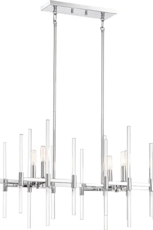 Budget Pillar 6 Light 38 inch Chrome Island Light Ceiling Light
