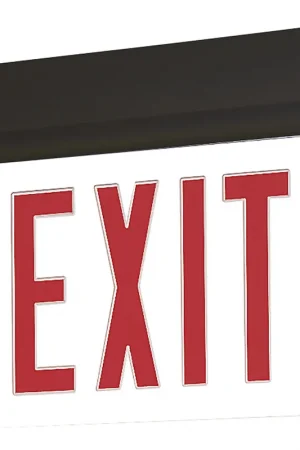 Aaliyah 1 Light Red Letters and Black Housing Exit / Emergency Ceiling Light Wholesale