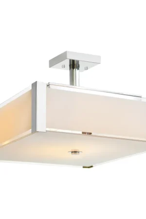 Brand New Lucie 4 Light 17 inch Chrome Drum Shade Chandelier Ceiling Light