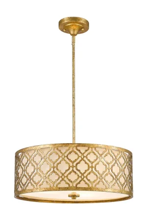 Buy Today Arabella 3 Light 21 inch Distressed Gold Pendant Ceiling Light, Gilded Nola