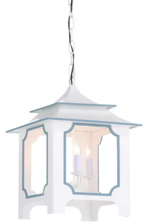 Claire Bell 3 Light 14 inch Gray/Blue Lantern Pendant Ceiling Light, Small Best Price
