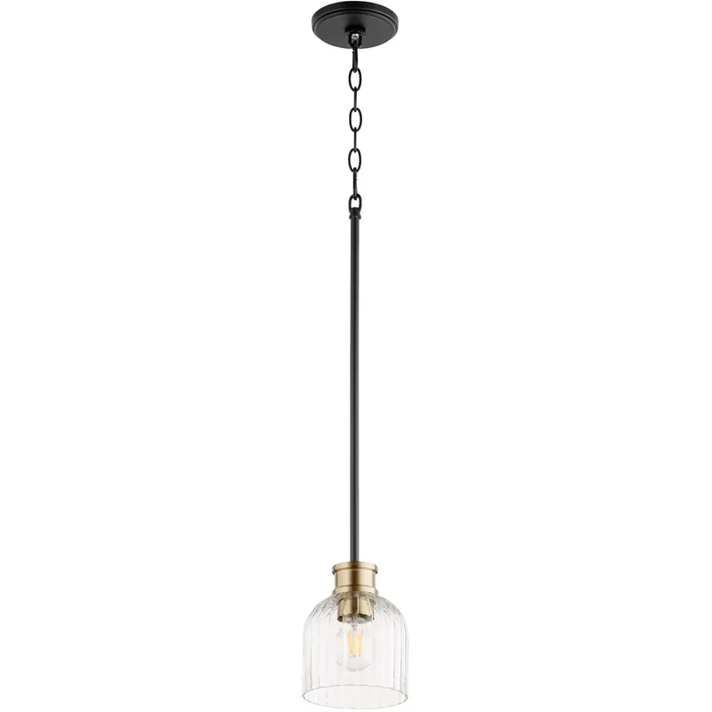Monarch 1 Light 6 inch Noir and Aged Brass Pendant Ceiling Light Best Choice