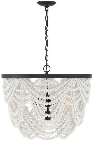 Bohemian 5 Light 24 inch Grecian White with Oil Rubbed Bronze Chandelier Ceiling Light Top Rated