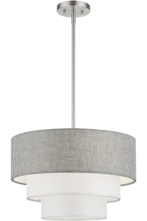 Brookmeade 3 Light 18 inch Brushed Nickel Pendant Chandelier Ceiling Light Cheap