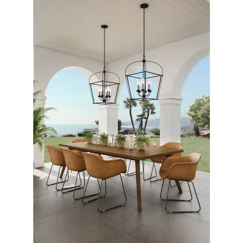 Sutter 8 Light 34 inch Smooth Matte Black Pendant Lantern Ceiling Light Order Now