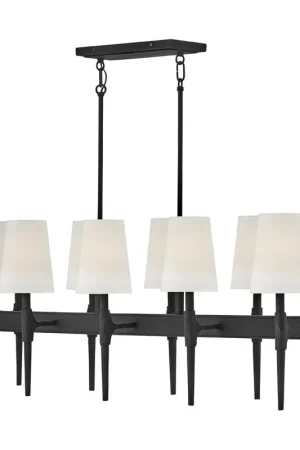 Beaumont 10 Light 48 inch Black Indoor Linear Chandelier Ceiling Light Reduced Price