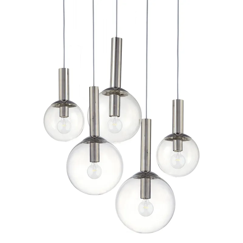 Hassle-Free Returns Bubbles 5 Light 21 inch Polished Nickel Pendant Ceiling Light