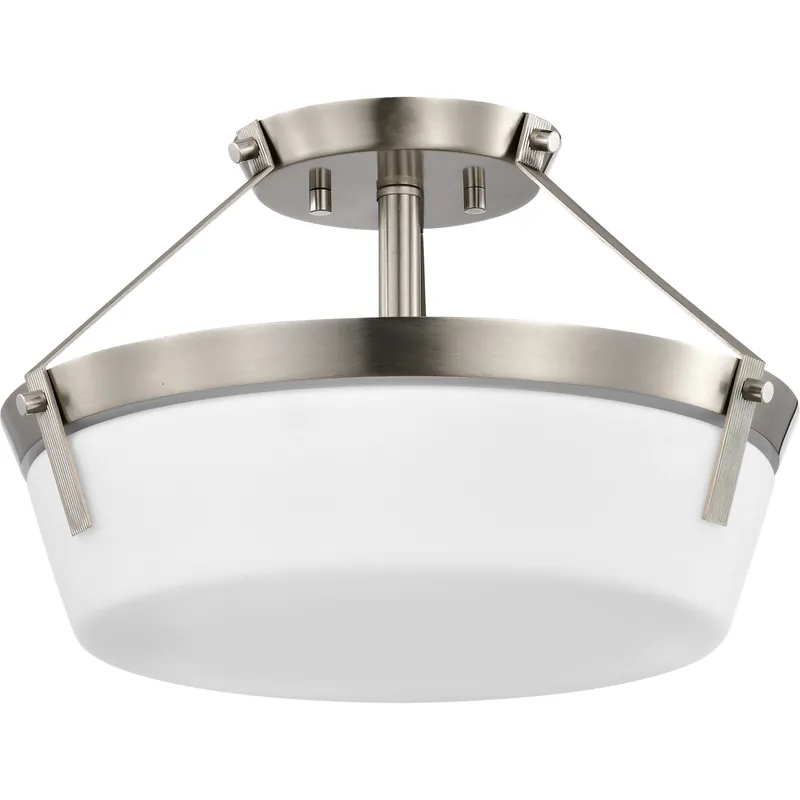 Place Order Rowen 3 Light 14.63 inch Brushed Nickel Semi Flush Mount Ceiling Light