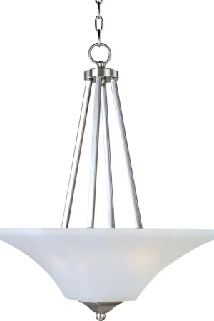 Best Price Aurora 2 Light 16 inch Satin Nickel Invert Bowl Pendant Ceiling Light