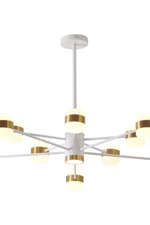 Canada LED 40 inch White and Gold Chandelier Ceiling Light Certified