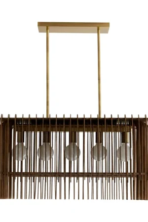Bulk Order Valencia 5 Light 49 inch Dark Walnut Linear Chandelier Ceiling Light